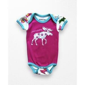 Little Blue House (Hatley) Moose Bodysuit, 3-6 Months